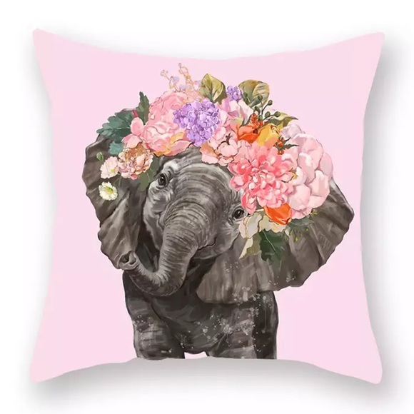 Other - 🐘 Cute Floral Elephant Pillow Cover 🐘